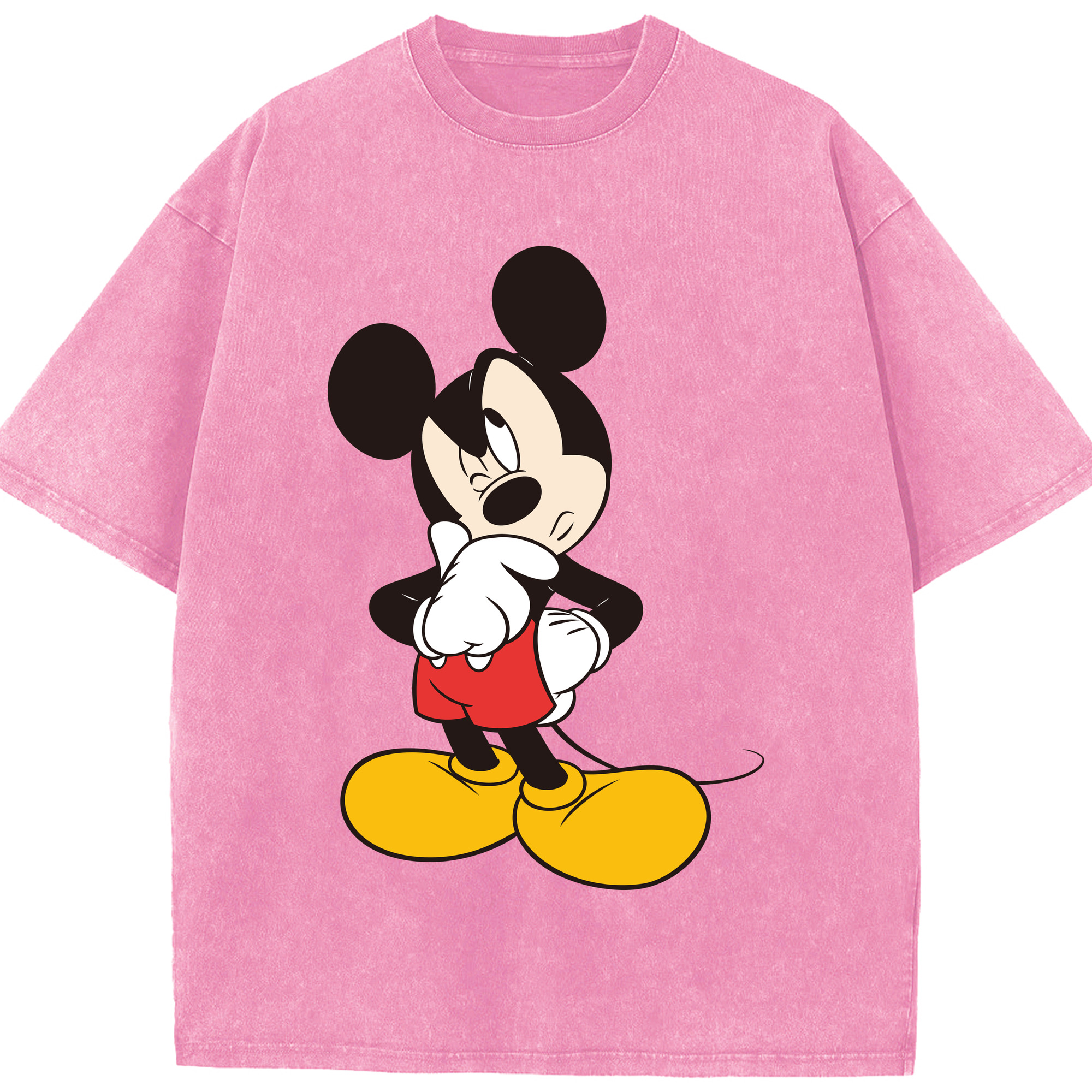 （画像用） ミッキーマウス Mickey Mouse 綿100% ヴィンテージ風 半袖Tシャツ（フロントプリント）